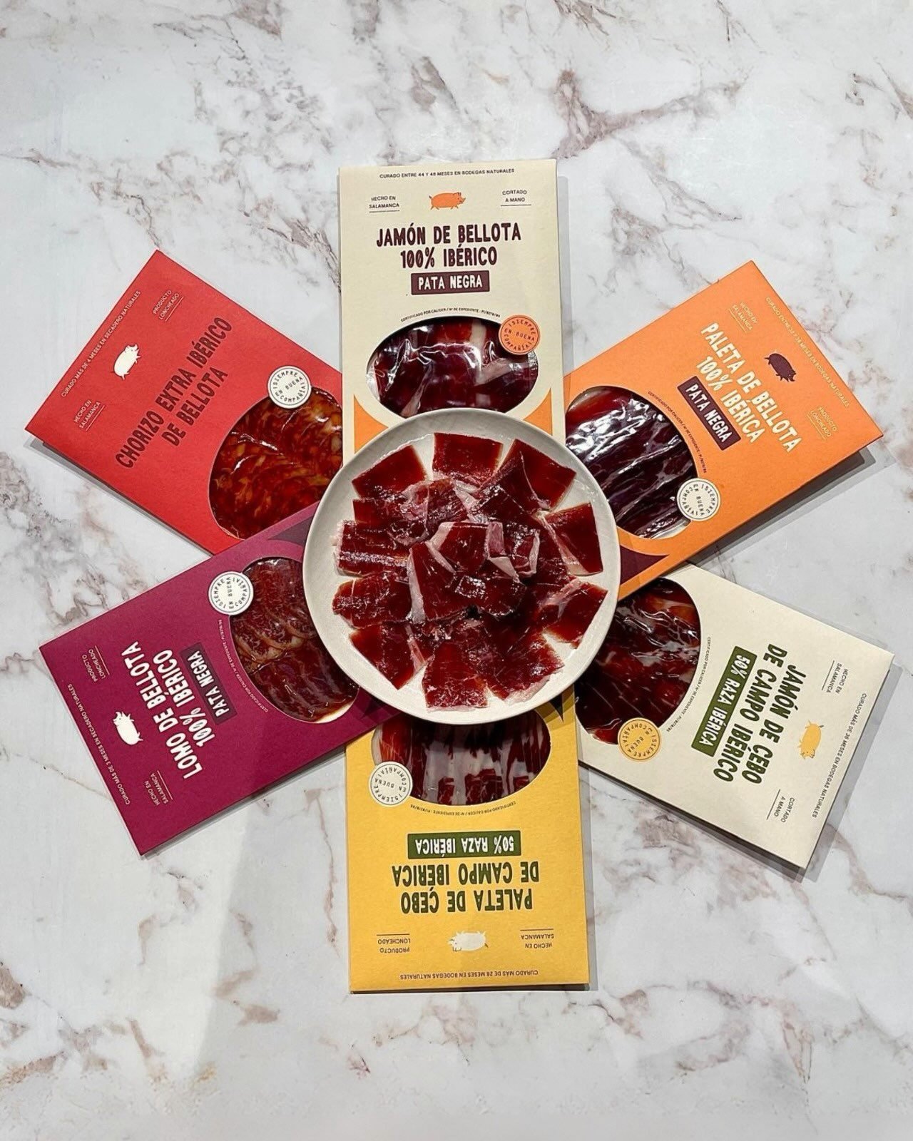 La gamme LOLO Jamón en sachets sous vide : jambon, épaule, lomo et chorizo
